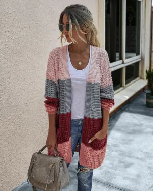 Women’s Knit Colorblock Cardigan with Pockets