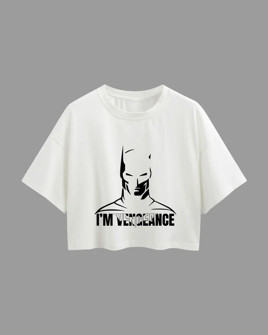 Womens Oversized Cropped TShirt Movies Batman