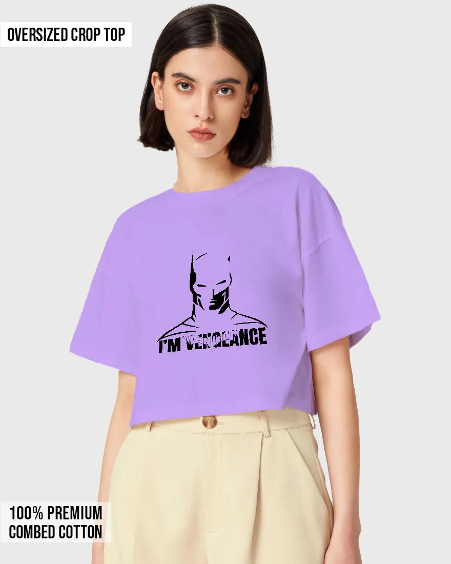 Womens Oversized Cropped TShirt Movies Batman
