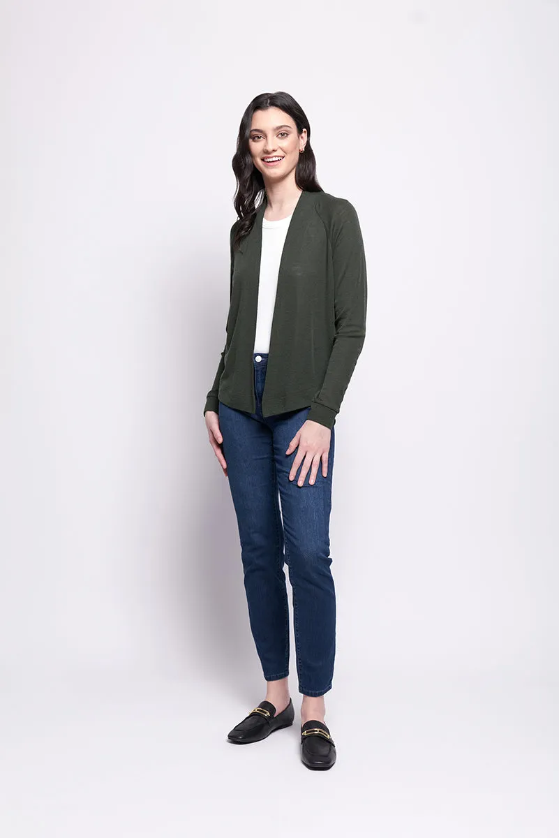 WOOL ALWAYS LOVE EWE CARDIGAN - MOSS