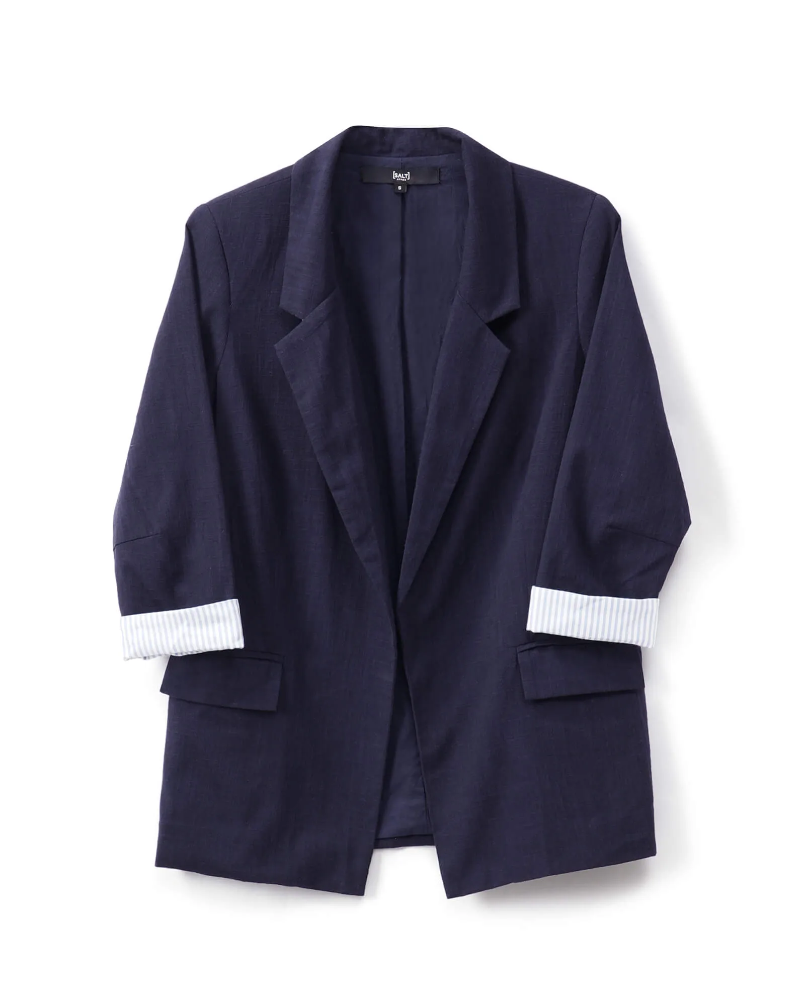 Zephyr Rolled-Up Sleeves Blazer - Navy Blue